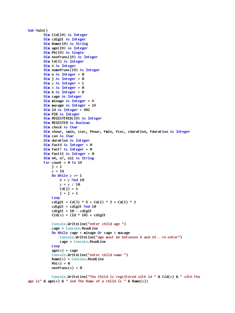 Child Registration and Event Timing System | PDF | Computer Programming ...
