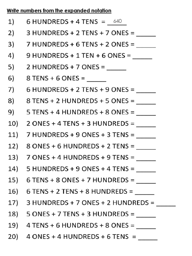 Expanded Notation Number Puzzles | PDF | Language Arts & Discipline ...
