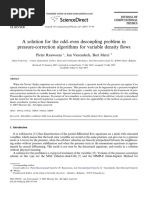 A Solution For The Odd-Even Decoupling Problem in Pressure-Correction Algorithms For Variable Density Ows