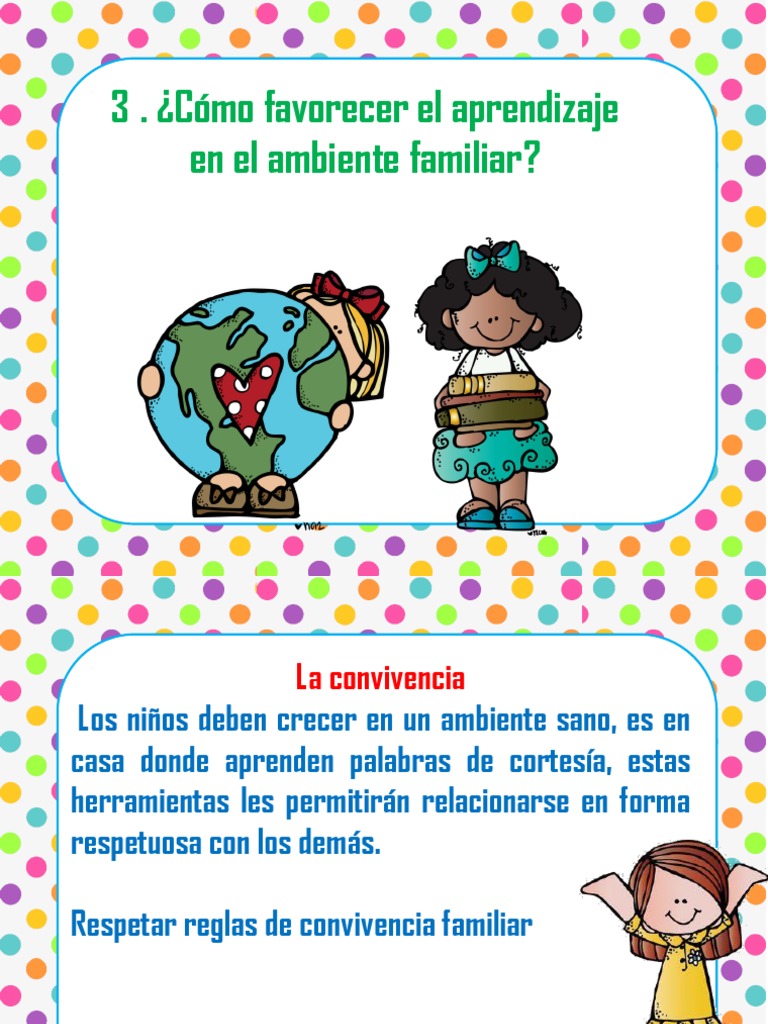 Aprendizaje en el Ambiente Familiar | PDF | Educación de la primera ...