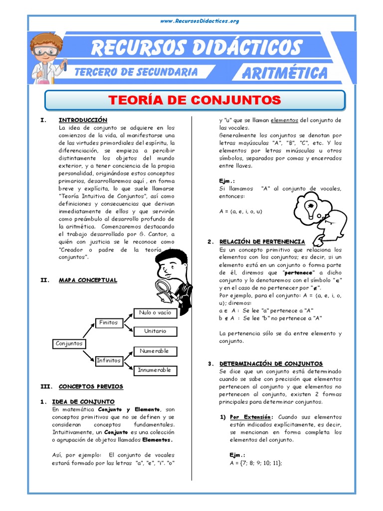Teoría de Conjuntos para Secundaria | PDF | Conjunto (Matemáticas) | Lógica