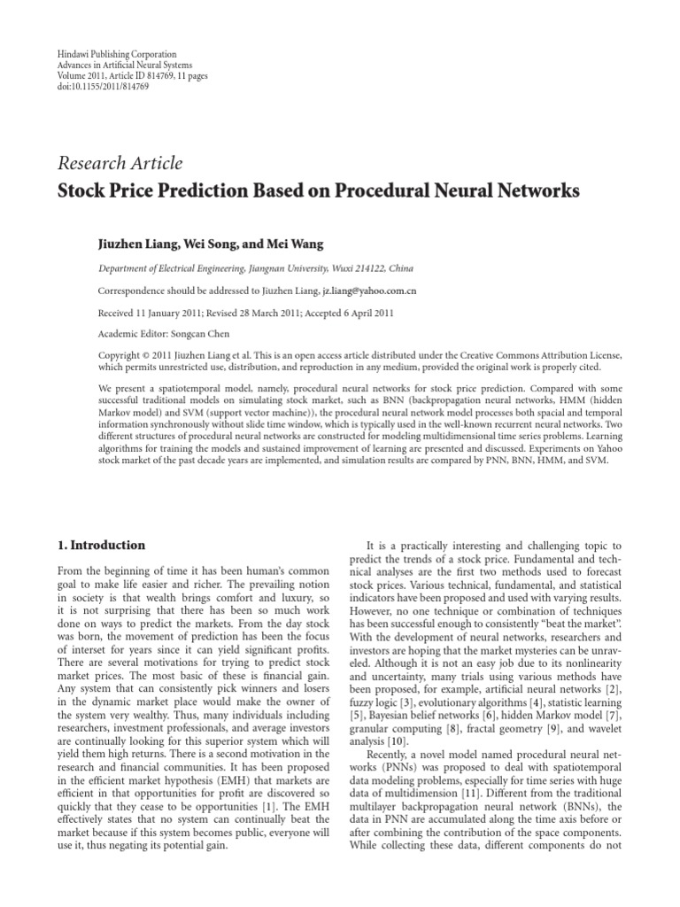 Stock Price Prediction Based On Procedural Neural | PDF | Artificial ...