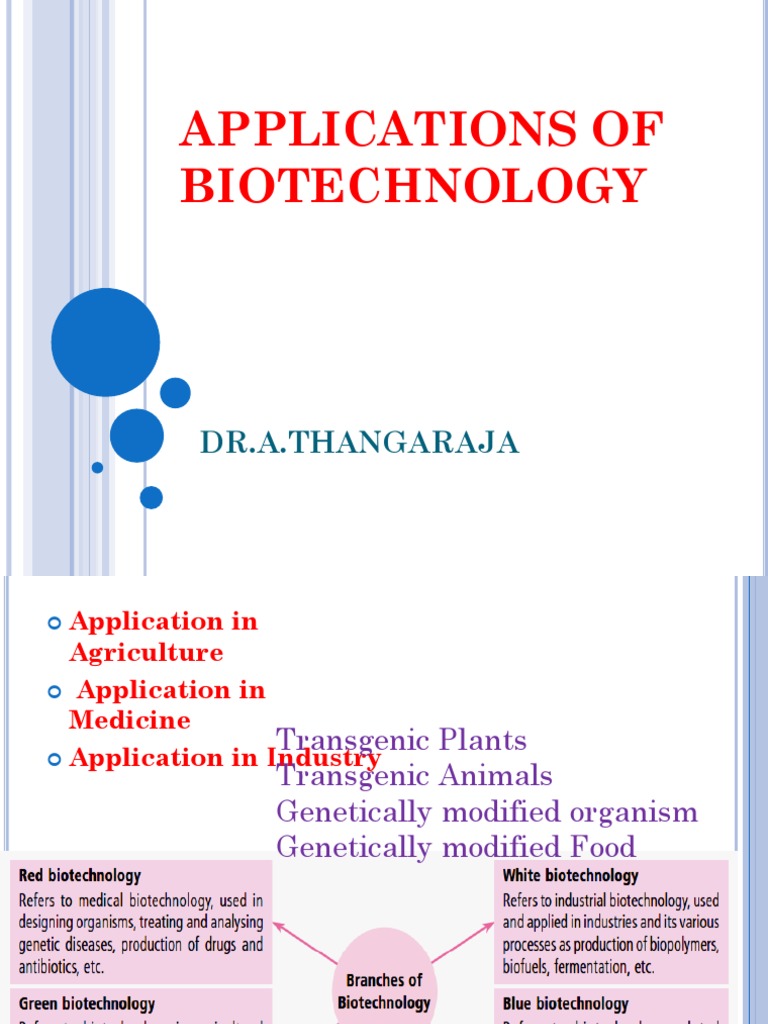 Biotechnology Applications Overview | PDF | Interferon | Genetically ...