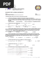 Diagnostic Test General Mathematics