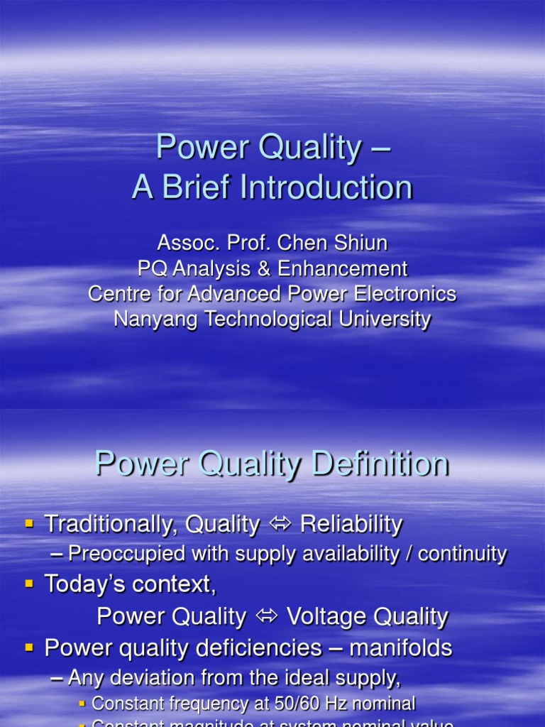 Power Quality for Engineers | PDF | Electricity | Electromagnetism