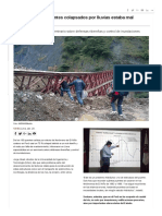 Casi El 70 % de Puentes Colapsados Por Lluvias Estaba Mal Diseñado - Noticias - Agencia Peruana de Noticias Andina