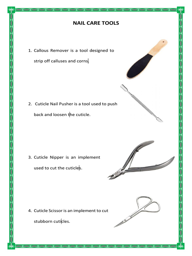 Nail Care Tools and Equipment PDF