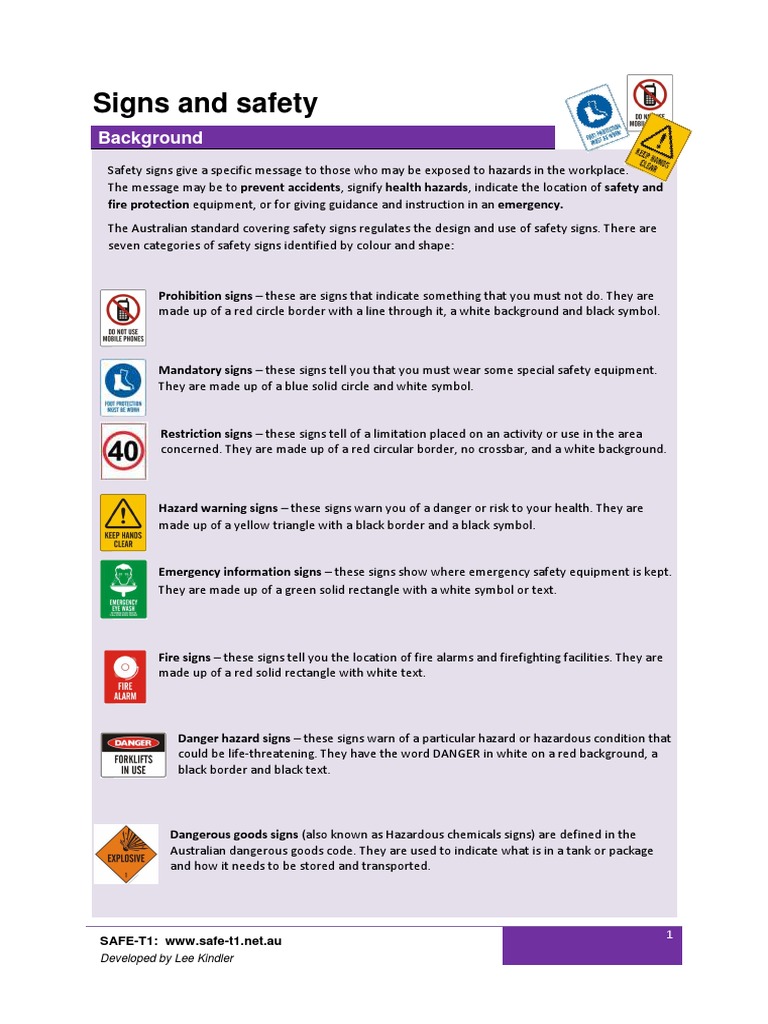 Safety&signs PDF | PDF | Dangerous Goods | Safety