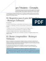 Reintegro Tributario - Concepto: 02. Requisitos para El Goce Del Beneficio - Reintegro Tributario