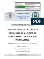 Construccion de La Curva de Equilibrio de La Torre de Enfriamiento de Agua Por Evaporacion - Informe 12