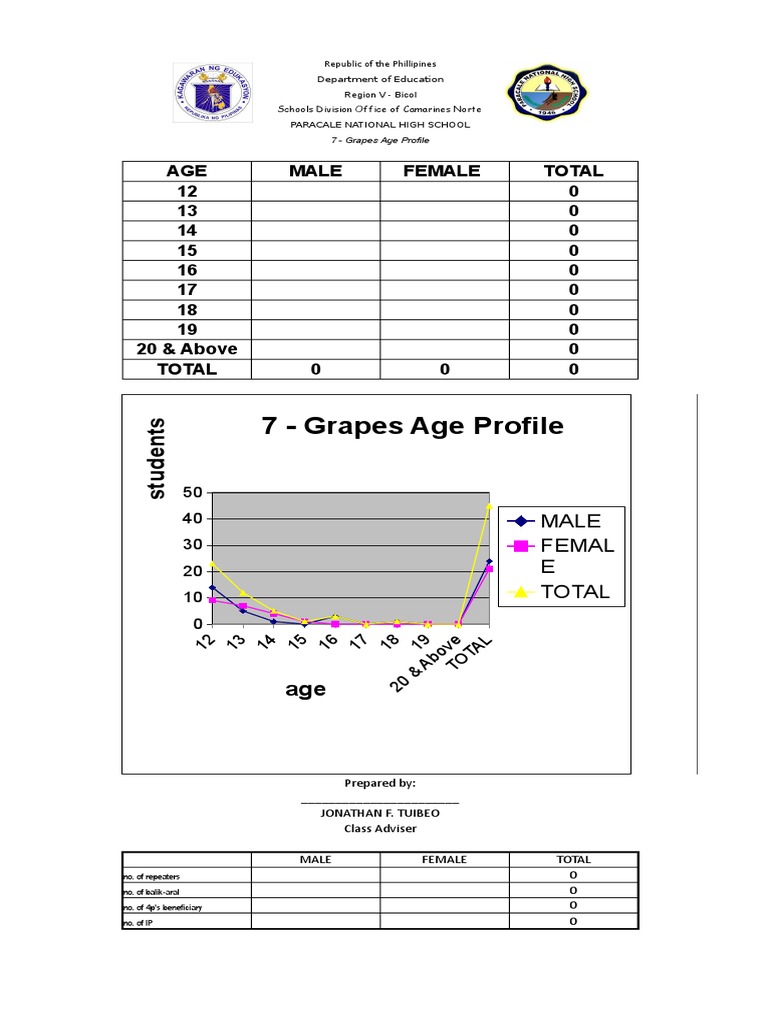 DepEd Age Profile Template | PDF