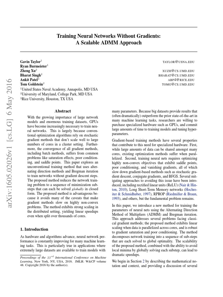 Training Neural Networks Without Gradients | PDF | Mathematical ...