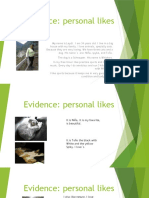 Evidence Personal Likes