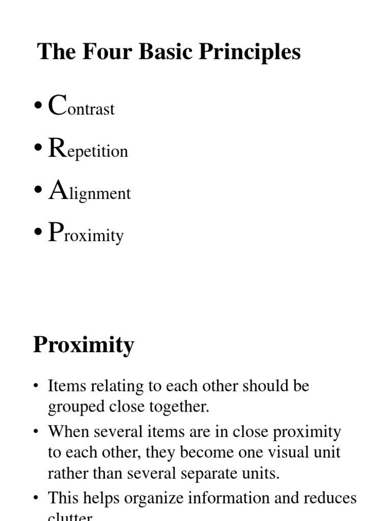 The Four Basic Principles: - C - R - A - P | PDF