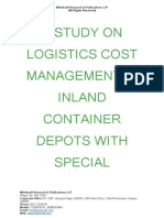 Logistics Cost Management Study of Inland Container Depots in Coimbatore District
