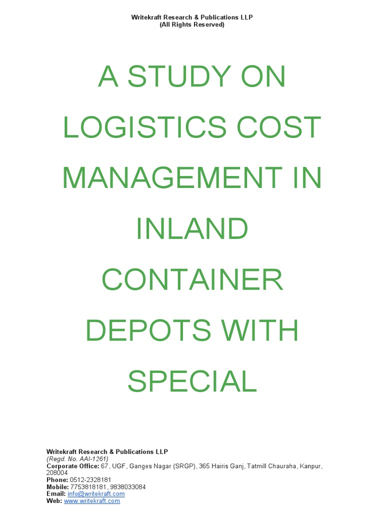 A Study On Logistics Cost Management in Inland Container Depots With ...