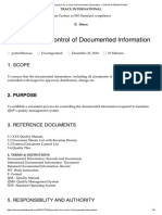 Procedure For Control of Documented Information - TRACE INTERNATIONAL
