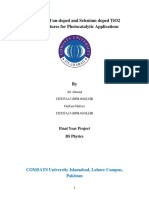 Synthesis of Un-Doped and Selenium Doped Tio2 Nanostructures For Photocatalytic Applications