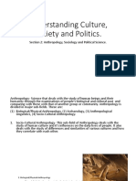 Understanding Culture, Society and Politics.: Section 2: Anthropology, Sociology and Political Science