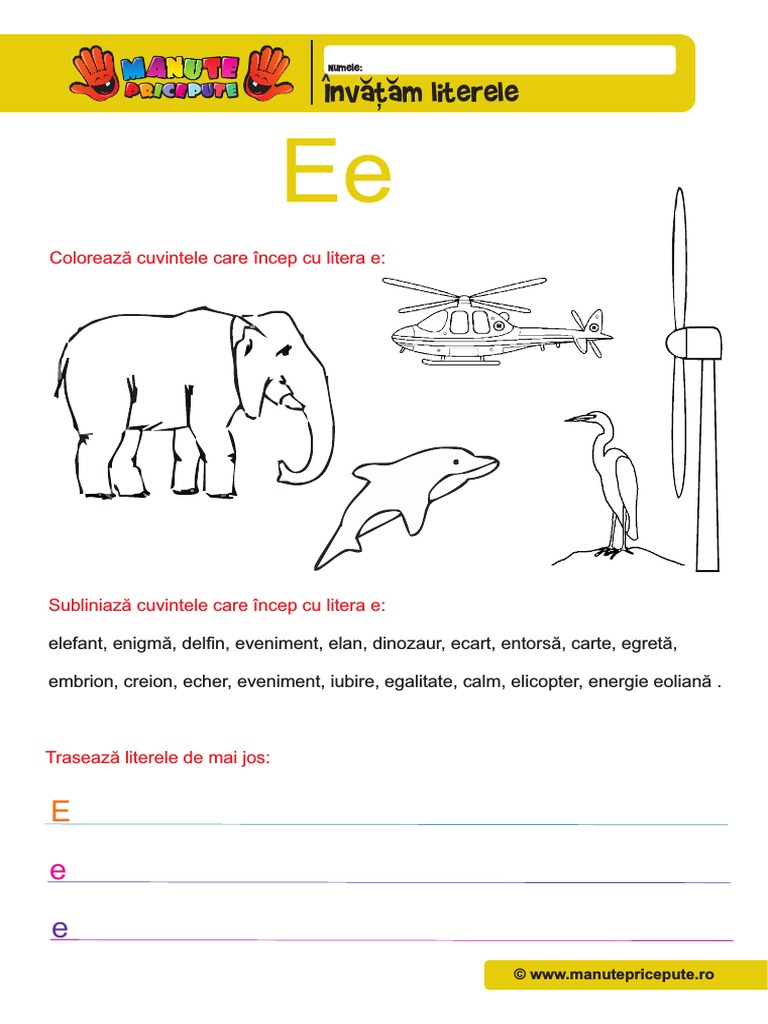 E Litere Mici De Tipar Pdf