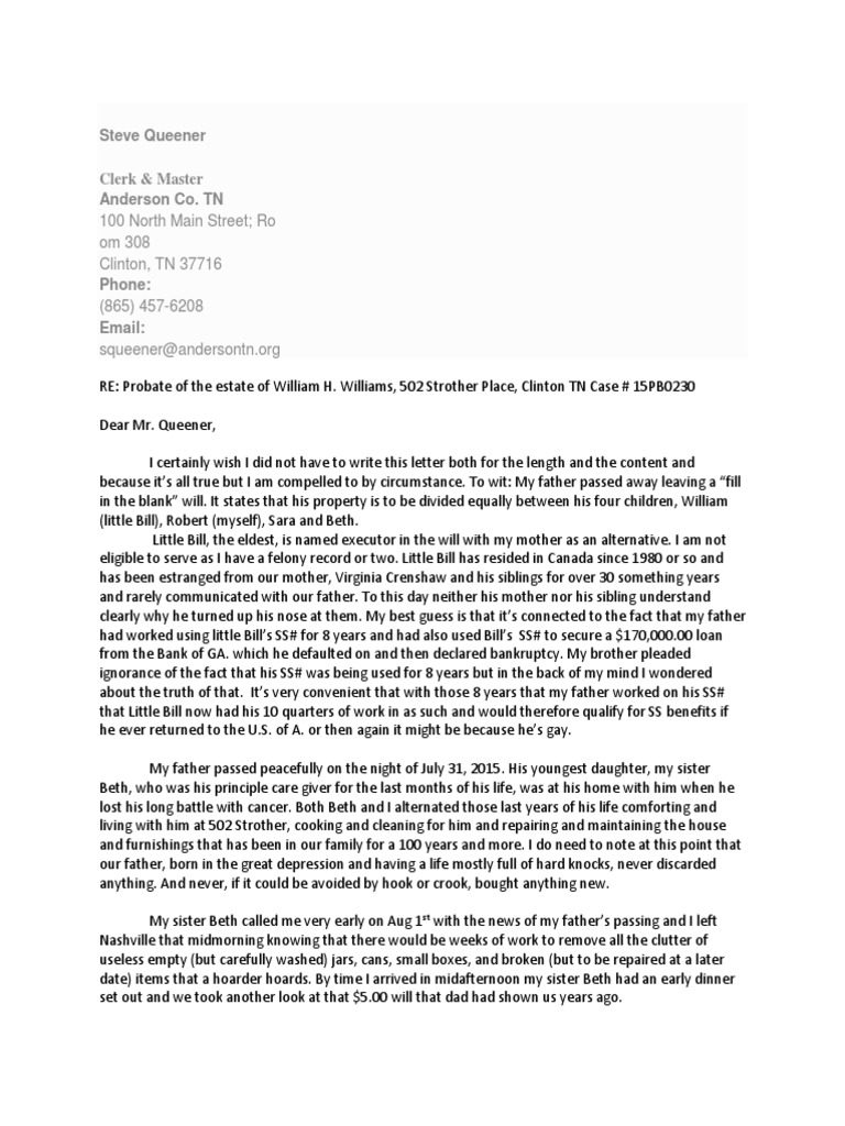 Steve Queener 100 North Main Street Ro Om 308 Clinton, TN 37716 PDF