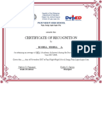 Certificate of Recognition: To Rosell, Edsell A