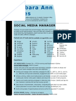 CV Template Social Media Manager