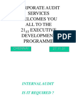Corporate Audit Services Welcomes You All To The 21 Executive Development Programme
