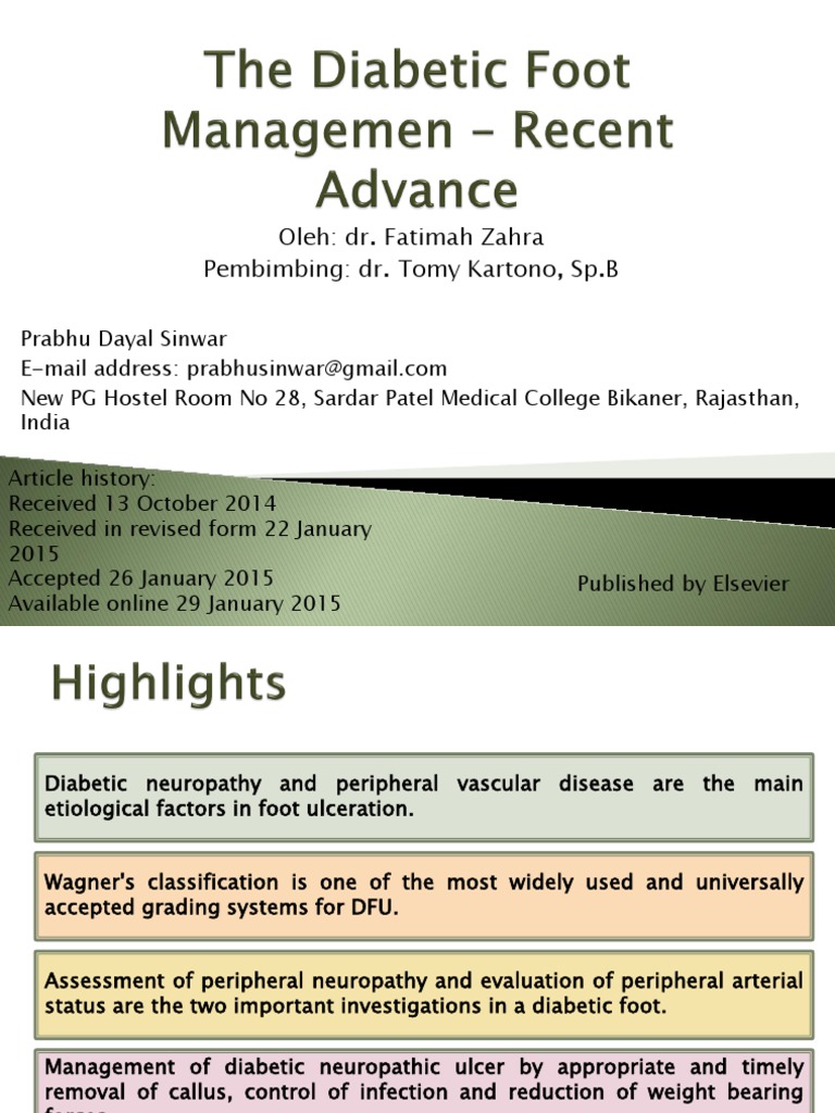 Diabetic Foot Ulcer Management Guide | PDF | Ischemia | Health Sciences