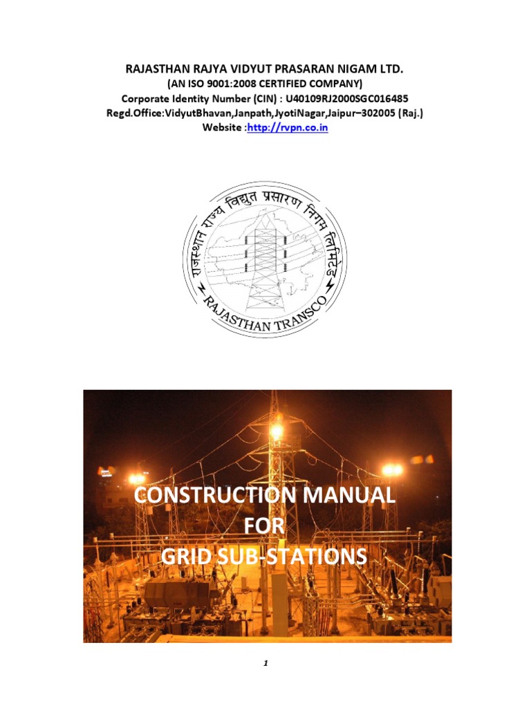 Substation Construction Manual Overview | PDF | Electrical Substation ...