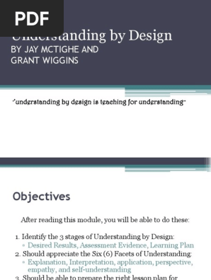 Understanding by Design