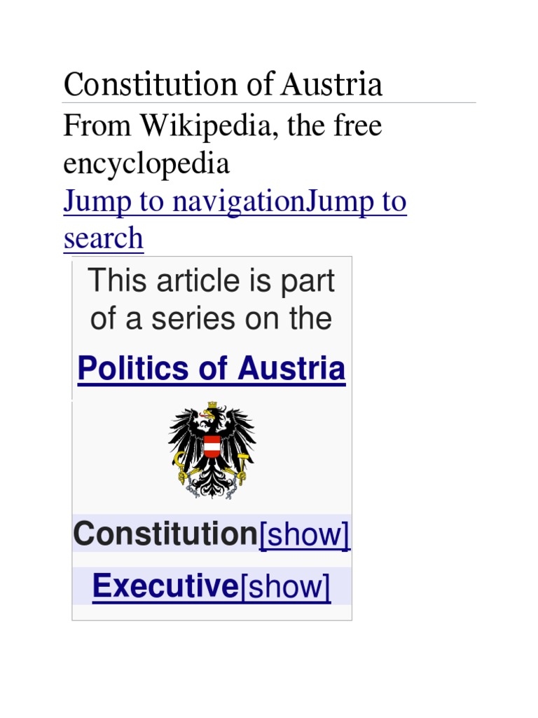 Constitution of Austria From Wikipedia, The Free Encyclopedia PDF