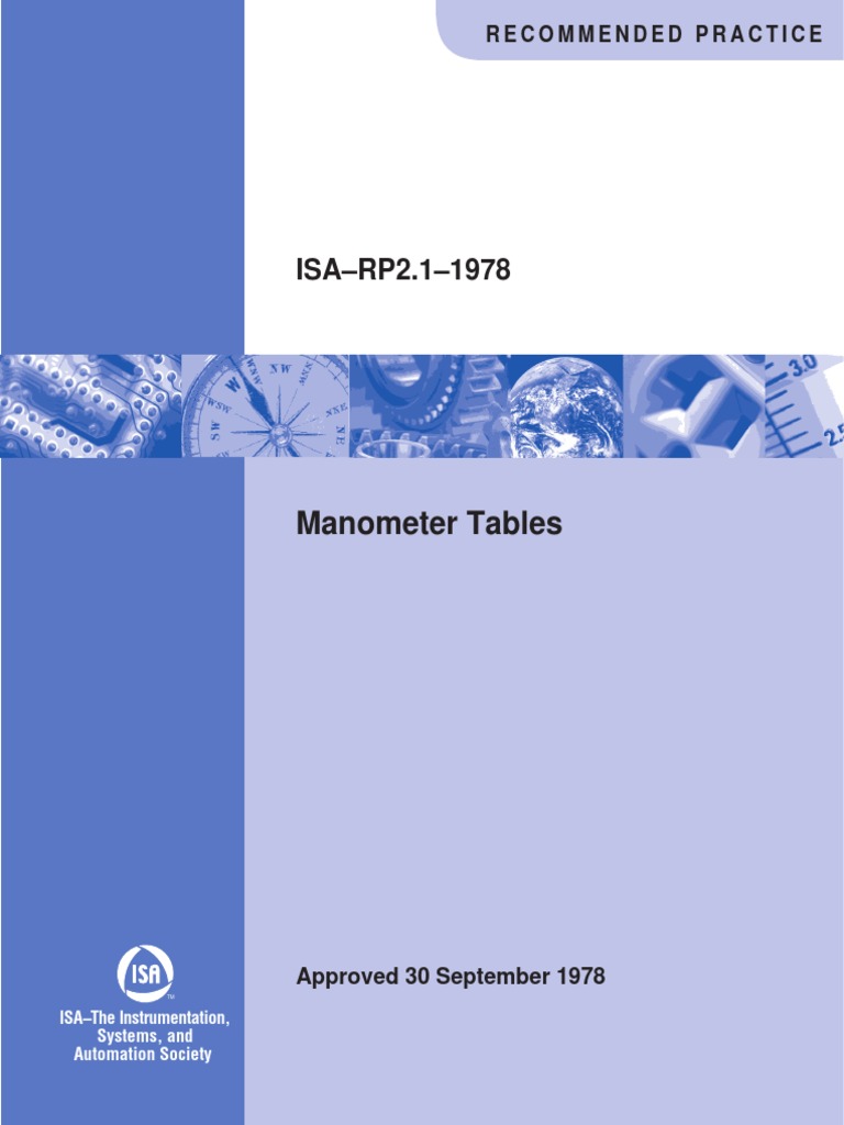 Manometer Tables: Recommended Practice | PDF | Pressure Measurement ...