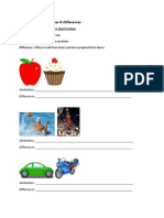 Comparisons: Similarities & Differences: Write Sentences Comparing The Objects Below