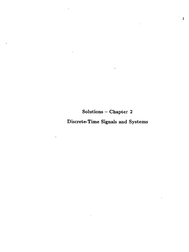 Discrete Time Signal Processing Oppenheim 2e Solution PDF | PDF