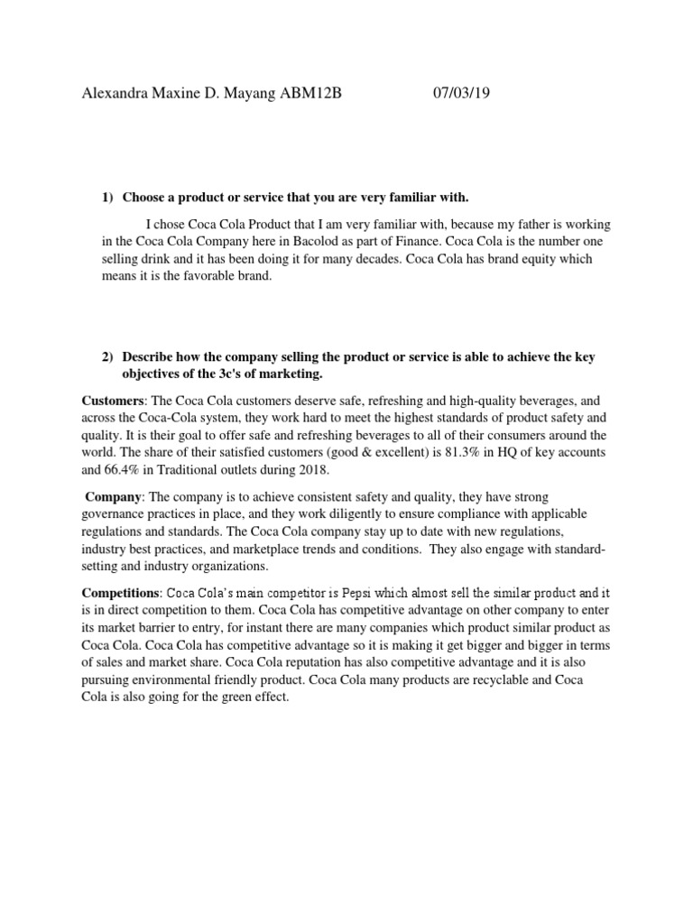 Coca Cola Marketing Strategy Analysis | PDF