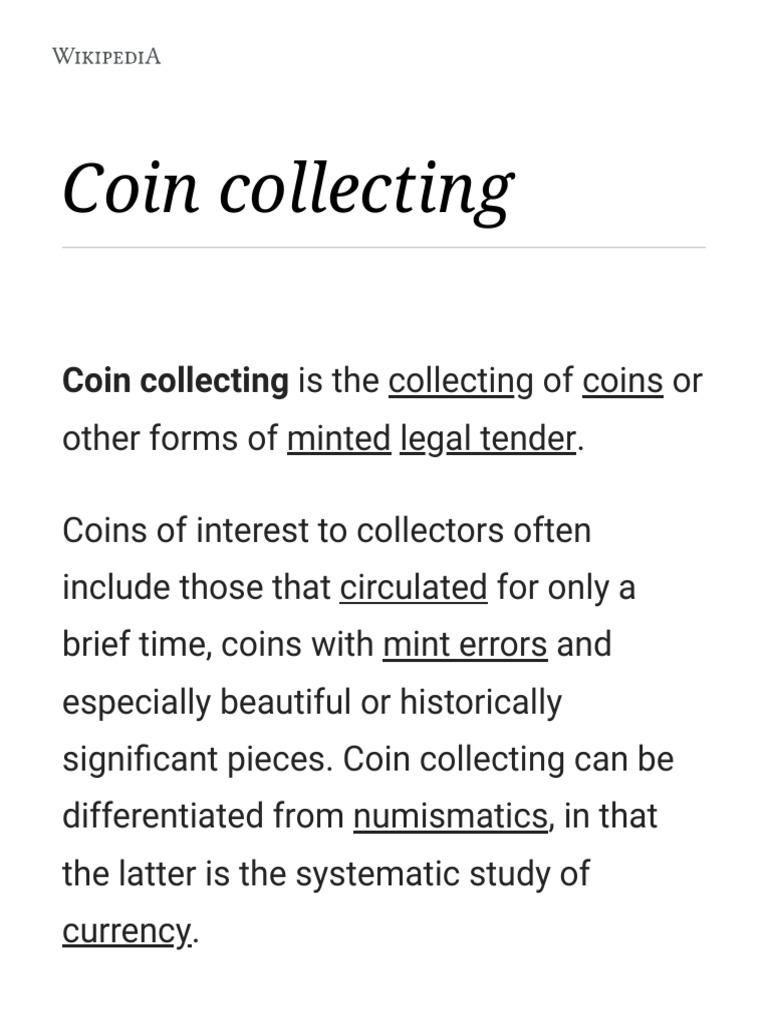 Coin Collecting Wikipedia Download Free PDF Coins Foreign