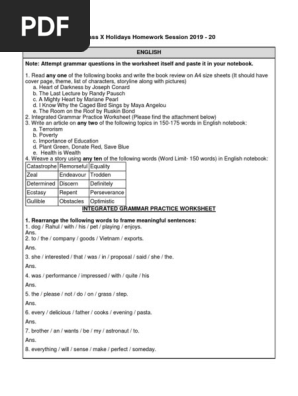 Class X Holidays Homework Session 19 Pdf Chlorine Chemical Reactions
