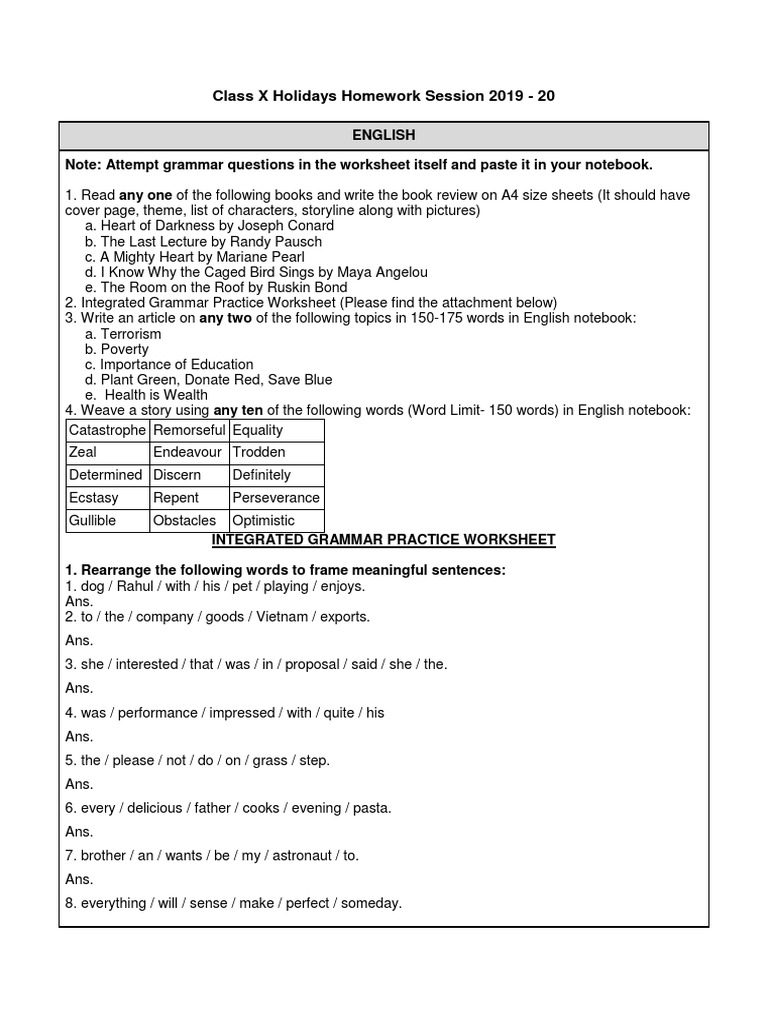 Class 10 science holiday homework 2021 image