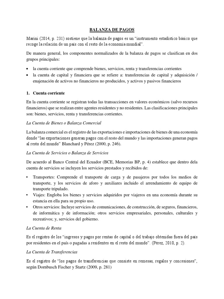 Análisis de la Balanza de Pagos en Ecuador | PDF | Balance de pagos ...