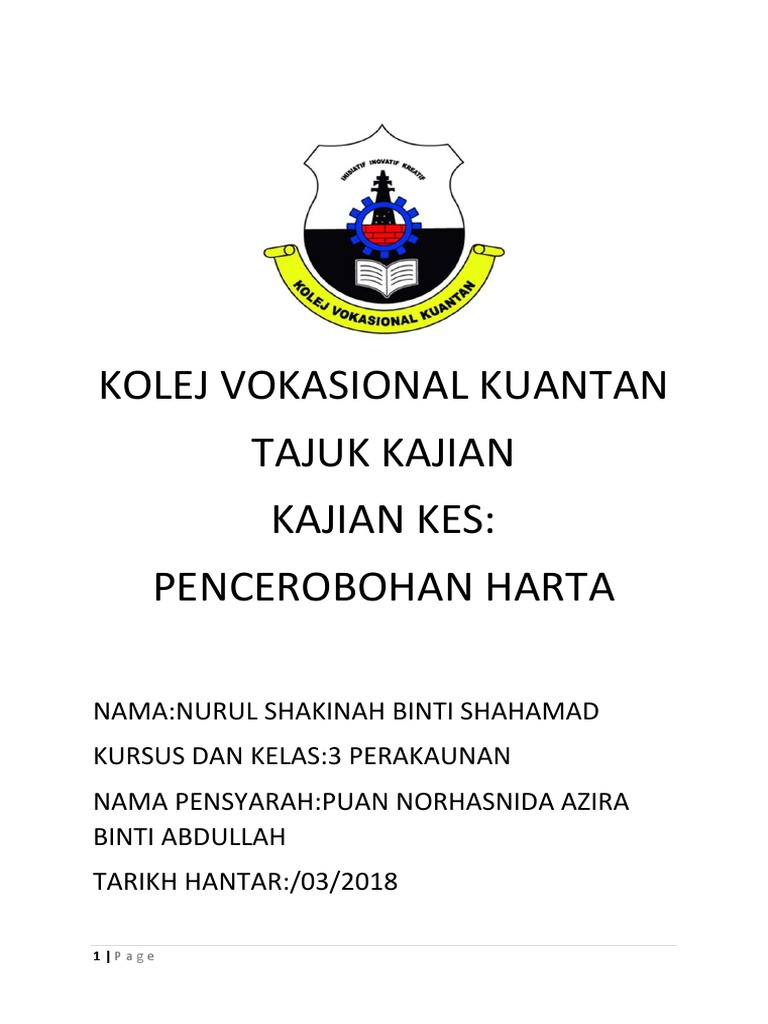 Kajian Kes Pencerobohan Harta Sal Kaa