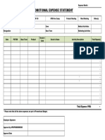 Promotional Expense Statement for Doctors