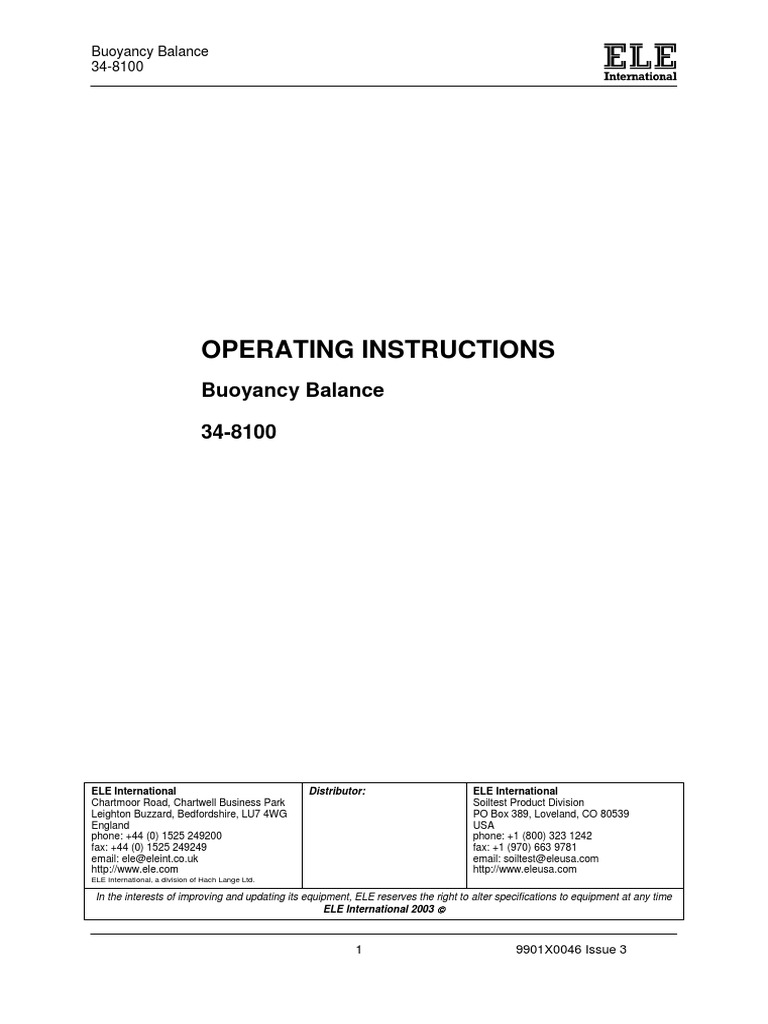 Operating Instructions PDF Weighing Scale Weight