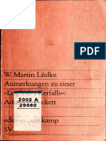 Werner Martin Lüdke - Anmerkungen Zu Einer - Logik Des Zerfalls - Adorno-Beckett PDF
