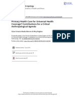 Primary Health Care For Universal Health Coverage? Contributions For A Critical Anthropological Agenda