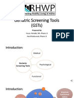 Geriatric Screening Tools (GSTS) : Fawaz Alotaibi, MS, Pharm.D. Amal Badawoud, Pharm.D