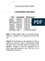 Horario Levantadas y Devocional