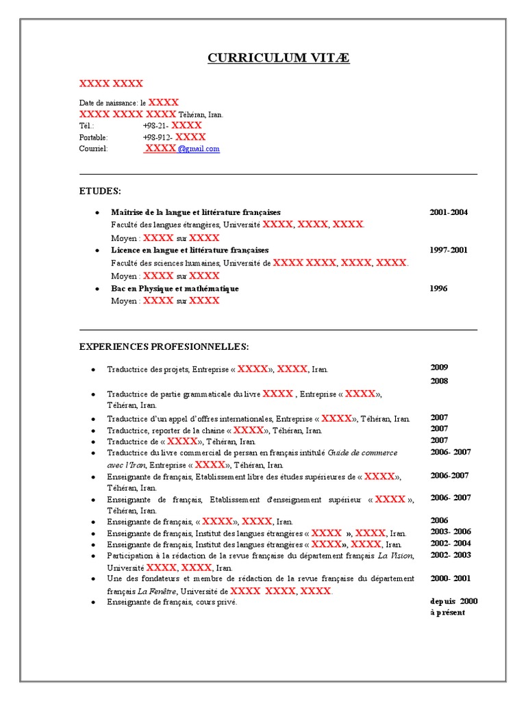 french-cv-template-resume-pdf-langue-fran-aise-j-ai-couru