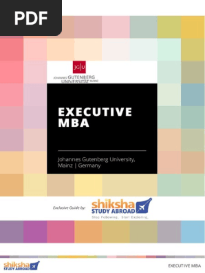 Executive Mba Johannes Gutenberg University Pdf Master Of Business Administration University