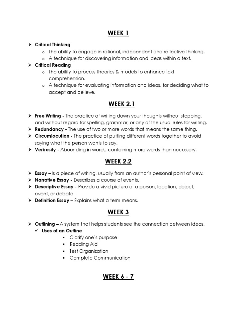 RNW Outline  PDF  Essays  Idea